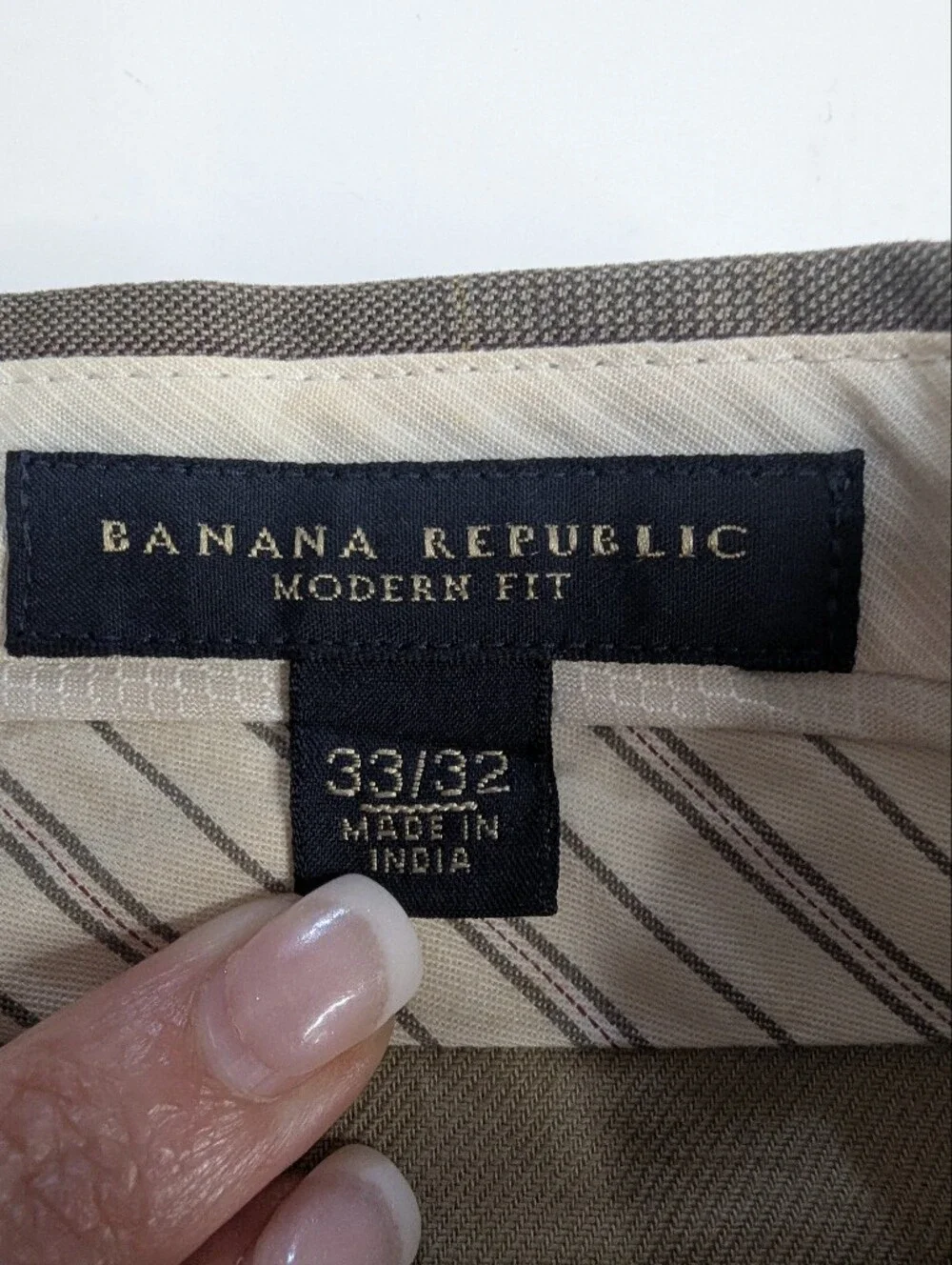 Banana Republic Modern Fit Dress Pants Mens 33x32 Brown Glen Plaid Trousers EUC